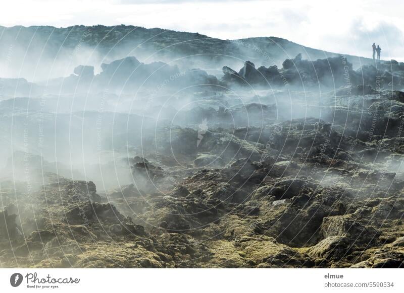 Leirhnjúkur - aktiver Vulkan auf Island I Wärmendes Leirhnjukur Lava Lavafeld Nordost-Island Vulkansystem Vulkanausbruch Wasserdampf Erdwärme Eruption Blog