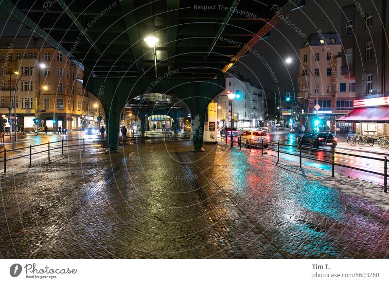 Schönhauser ecke Danziger in der Nacht Prenzlauer Berg Schönhauser Allee Stadtzentrum Berlin Winter Hauptstadt Altstadt Außenaufnahme Menschenleer Bauwerk