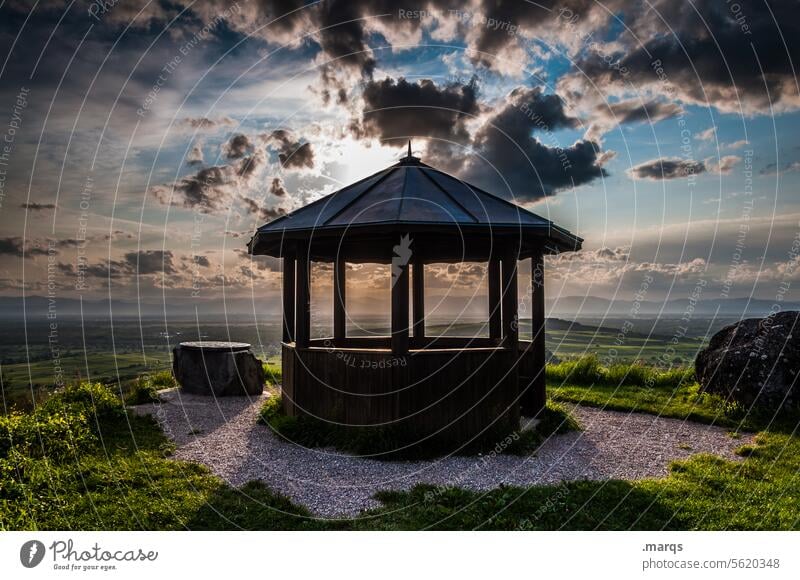 Pausenraum (4500) Erholung Sommer Landschaft Natur Abend Aussicht Weinbau Weinberg Hügel Pflanze Schönes Wetter Wolken Himmel Panorama (Aussicht) Sonnenlicht