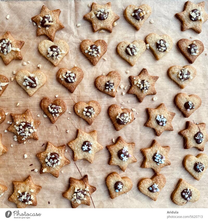 Weihnachtsplätzchen mit Schokolade Plätzchen Weihnachtsgebäck Weihnachten & Advent backen Backwaren Weihnachtsbäckerei Vorweihnachtszeit Vorfreude