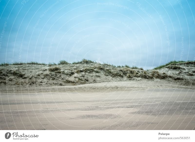 Sandige Straße Ferien & Urlaub & Reisen Sommer Strand Meer Umwelt Natur Landschaft Erde Himmel Wolken Horizont Klima Wetter Gras Hügel Küste Wege & Pfade