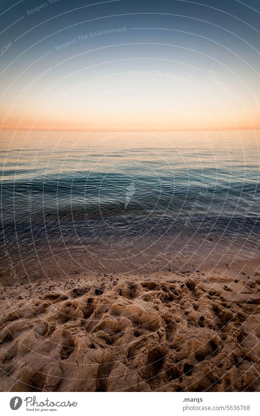 Brandung Meer Abend Strand Wellen Ferien & Urlaub & Reisen Wolkenloser Himmel Schönes Wetter Ferne Fernweh Horizont Sommer Sommerurlaub Freiheit