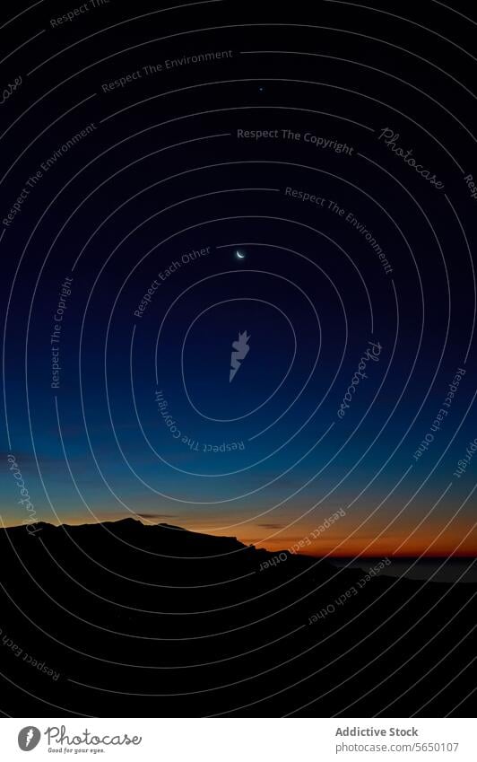 Nachtlandschaft der Berge in Alicante, Spanien alicante Berge u. Gebirge Landschaft Gelassenheit glühen ruhig Schönheit Himmel Abenddämmerung Natur im Freien