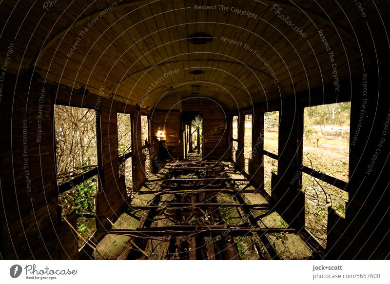 Endstation für den Geisterzug Endzeitstimmung Wandel & Veränderung lost places Verfall Zahn der Zeit Vergänglichkeit Gedeckte Farben Eisenbahnwaggon