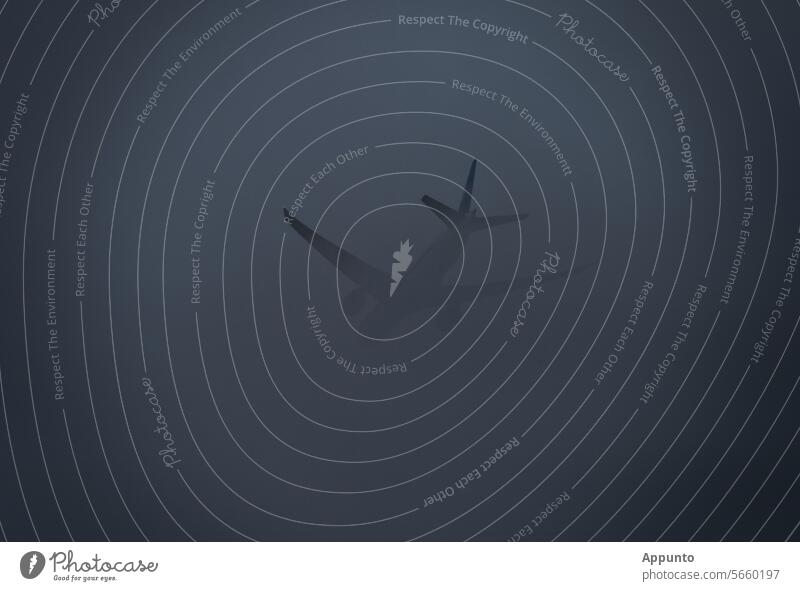 Im Blindflug in die Nebelwand im Blindflug dicht Flugzeug Passagierflugzeug Linienmaschine Flieger Wetter Sicht schlecht unbekannt ohne Sicht blind
