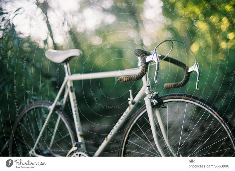 Stahlrahmenliebe Analogfoto Kodak Fahrrad Vintage Rennrad Stadtrad Vintage-Fahrrad stahlrahmen 80er sportlich Lifestyle Freizeit & Hobby Fahrradfahren Sommer