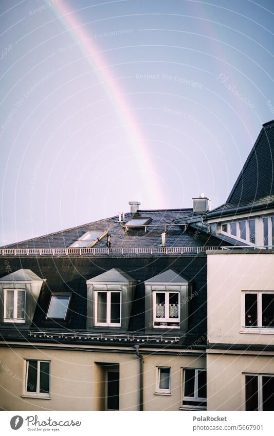 #A0# danach Regenbogen regenbogenfarben Wetter Regenwetter schlechtes Wetter nass Farbfoto Natur Außenaufnahme Himmel mehrfarbig Licht Wolken Lichterscheinung