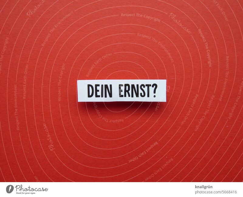 Dein Ernst? Frage Irritation Text unsicher Fragezeichen ratlos Fragen Schriftzeichen Kommunizieren Sorge Kommunikation Wort Buchstaben Farbfoto Verständigung