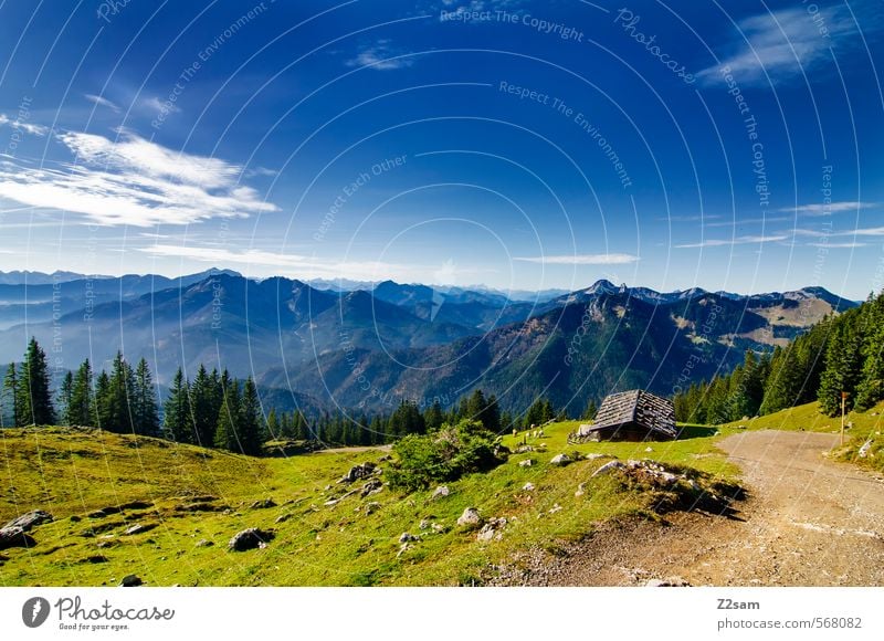 Wandertag Berge u. Gebirge wandern Natur Landschaft Himmel Herbst Schönes Wetter Ferne hoch natürlich Abenteuer Einsamkeit Freiheit Freizeit & Hobby Idylle