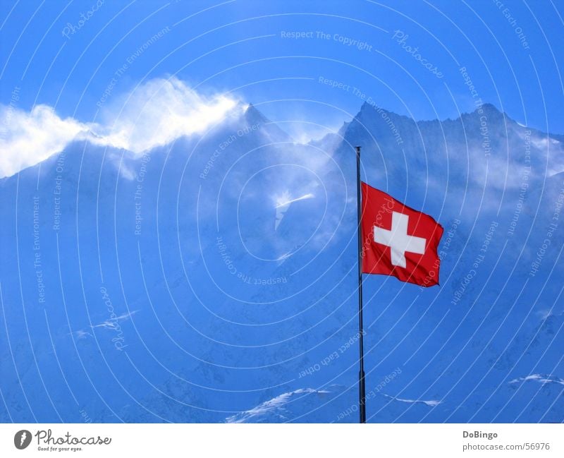 Eine Ode ans schönste Land der Welt... Schweiz Fahne rot Winter Symbole & Metaphern Gipfel Luft 4000 Saas-Grund Panorama (Aussicht) Berge u. Gebirge Alpen