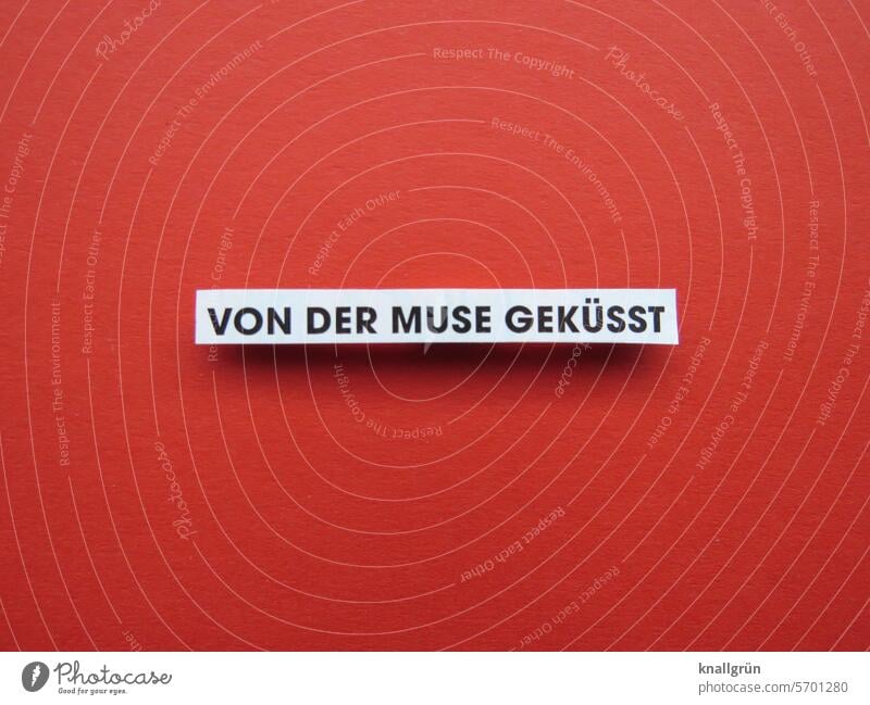 Von der Muse geküsst Text Kreativität Inspiration künstlerisch kreativ Kunst Künstler Design Konzept Kunstwerk Erwartung Phantasie gestalten kreieren erschaffen