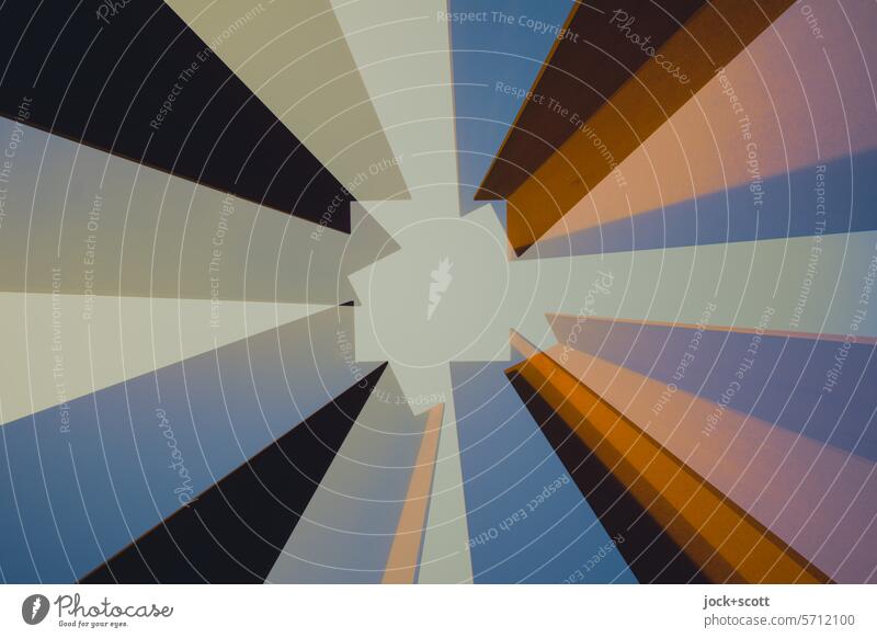 Ecke, Kante und Fläche Quadrat Silhouette Strukturen & Formen abstrakt Reaktionen u. Effekte Schemata stilistisch Doppelbelichtung Experiment Design Illusion