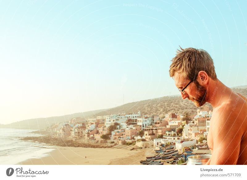 ...kochen mit Ausblick Ferien & Urlaub & Reisen Tourismus Freiheit Sonne Strand Meer Insel Wellen Mensch maskulin Mann Erwachsene 1 30-45 Jahre Umwelt Natur