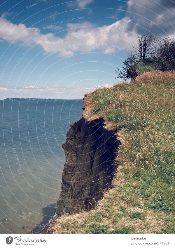 waterkante Natur Landschaft Urelemente Erde Sand Wasser Himmel Wolken Sommer Küste Riff Nordsee Meer Vertrauen Romantik Leben Fernweh gefährlich Angst Bewegung