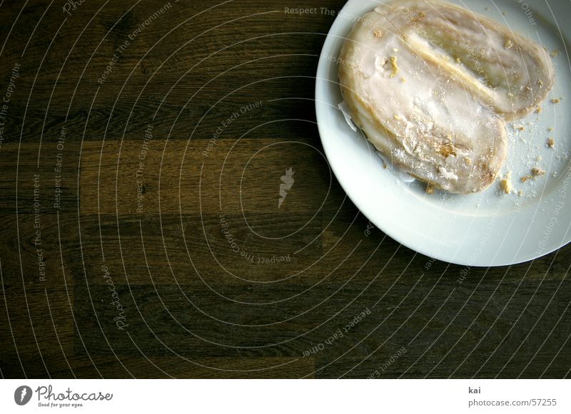 Zuckerschlecken 1 süß Backwaren Kuchen Teller Tellerrand Schweineohr lecker Fotoserie Krümel Süßwaren