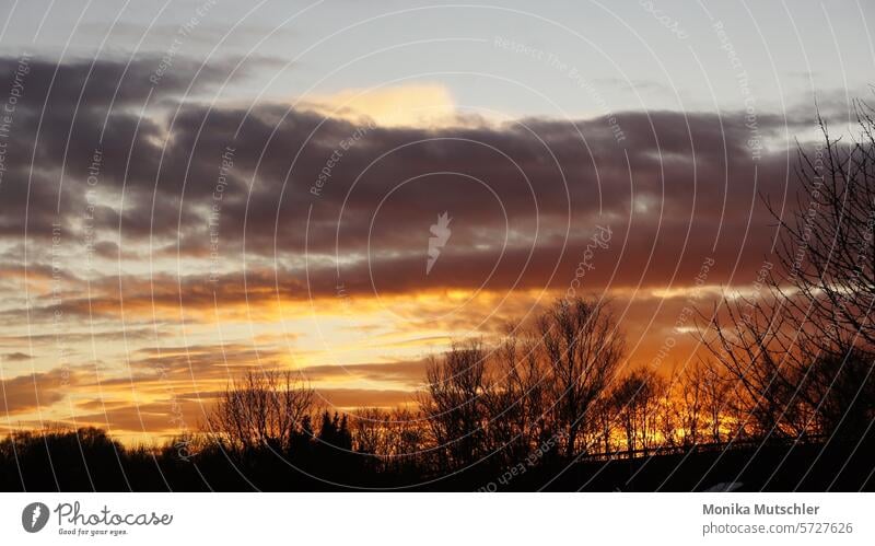 Sonnenuntergang mit dunkler Wolke sonnig Sonnenschein Sonnenstrahlen Sonnenaufgang Licht und Schatten Sonnenlicht Natur Farbfoto Außenaufnahme Menschenleer