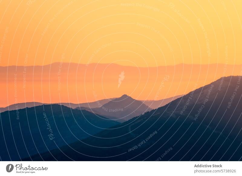 Sonnenuntergang über den Siete Picos, Sierra de Guadarrama siete picos sierra de guadarrama Madrid Segovia Berge u. Gebirge Silhouette Abenddämmerung Wärme