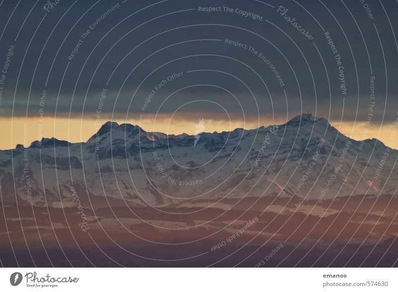 Säntis und der kleine Bruder Ferien & Urlaub & Reisen Ferne Winter Schnee Berge u. Gebirge wandern Natur Landschaft Himmel Wolken Klima Wetter Eis Frost Hügel