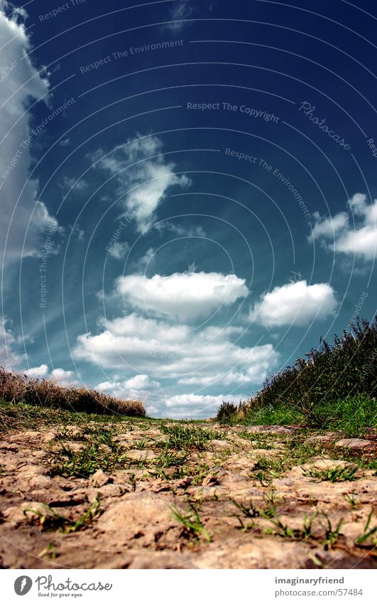 ein weg mit himmel Wolken Länder Feld Landschaft Wege & Pfade Himmel country