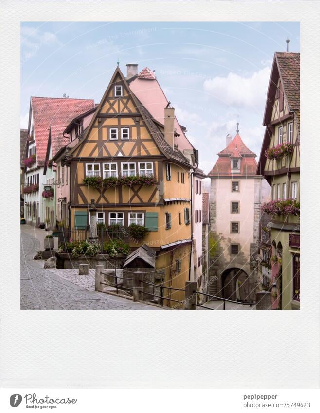 Fachwerkhaus Rothenburg ob der Tauber Deutschland Bayern Ferien & Urlaub & Reisen Außenaufnahme Farbfoto Menschenleer Tourismus Fachwerkfassade Fachwerkhäuser