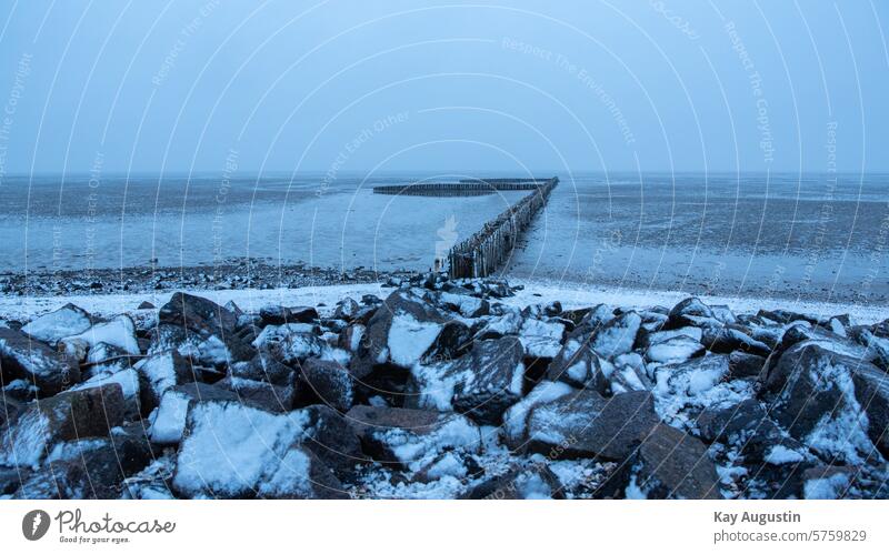 Winterliche Kühle Winterliches Wattenmeer Frost Gezeiten Nordsee Küste Nordseeküste Ebbe Insel Landschaft Einsamkeit ebbe und flut Natur