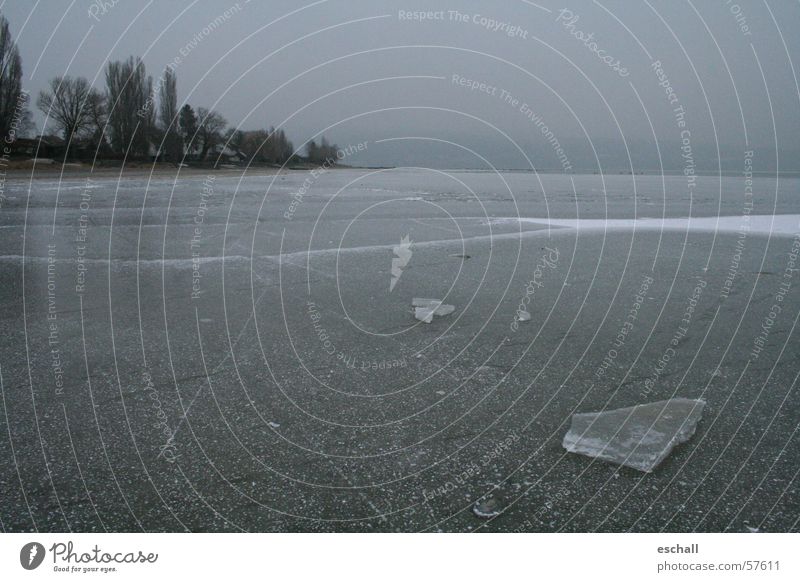 Seegfrörne Farbfoto Gedeckte Farben Außenaufnahme Textfreiraum rechts Textfreiraum unten Dämmerung Weitwinkel Insel Winter Eislandschaft Schlittschuhlaufen