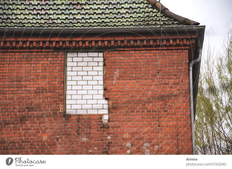 karlsruhelos ... Sicherheitsvorkehrung Fenster Fassade weiß Ziegelbauweise Haus rot Backsteinfassade Altbau Wand Kontrast Gebäude Altstadt braun ziegelrot