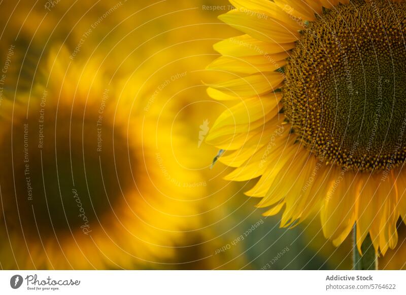 Lebendige Sonnenblumen in Nahaufnahme auf den Feldern von Guadalajara pulsierend gelb Blume Blütezeit Blütenblatt Spanien Natur ländlich Ackerbau Flora Sommer