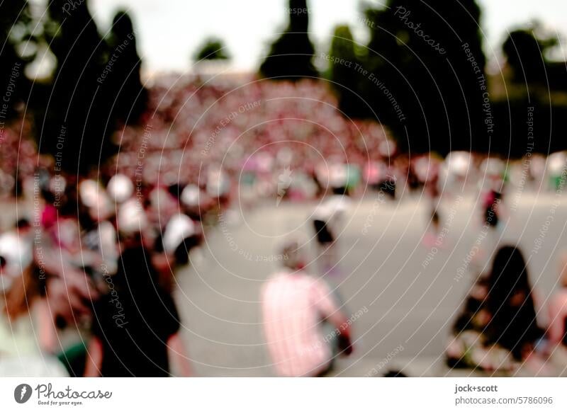 Unschärfe am Sonntag im Mauerpark Prenzlauer Berg Amphibien Silhouette Menschenmenge Park Lifestyle Zusammensein Bokeh Tiefenschärfe Gesellschaft (Soziologie)