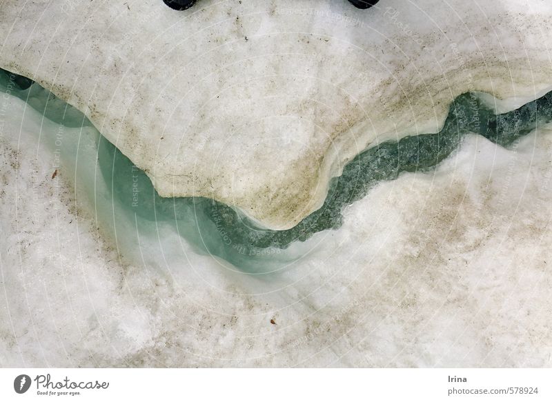 Grölland Mund Urelemente Wasser Winter Eis Frost Schnee Bach außergewöhnlich frech Fröhlichkeit kalt lustig türkis weiß Freude bizarr einzigartig Inspiration