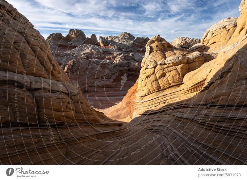 Wüstenlandschaft in Arizona mit geschichteten Felsformationen wüst Landschaft Felsen Formation sedimentär Ebene geologisch natürlich Schönheit Stratifizierung