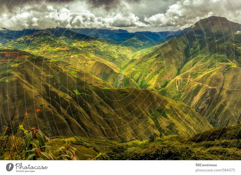 Grüne Berge/Anden in Peru - green Mountains in Peru Ferien & Urlaub & Reisen Ausflug Abenteuer Ferne Freiheit Sommer Natur Landschaft Wolken Gewitterwolken