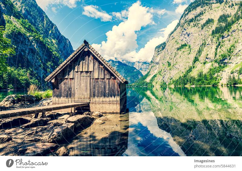 Bootshaus am Obersee Königssee, Berchtesgadener Land, Bayern, Deutschland Alpen bayerisch Bayerische Alpen Schönheit in der Natur Berchtesgadener Alpen