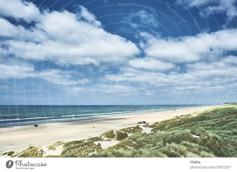 Weiter Strand bei Grønhøj im Norden von Dänemark Küste Jütland Nordjütland Nordsee Nordseeküste Meer Himmel Landschaft Ferien & Urlaub & Reisen Wolken Natur