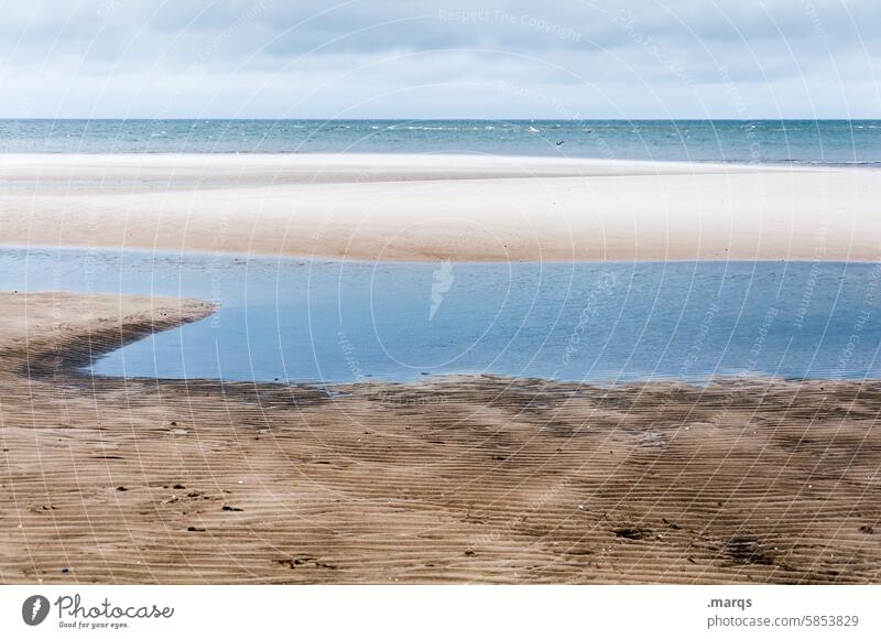 Priel Nordsee Küste Wattenmeer Natur Wasser Meer Strand Ebbe Horizont Sand Himmel Nordseeküste Gezeiten