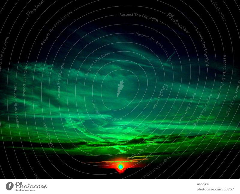 Red Star Sonnenuntergang grün schwarz dunkel blau