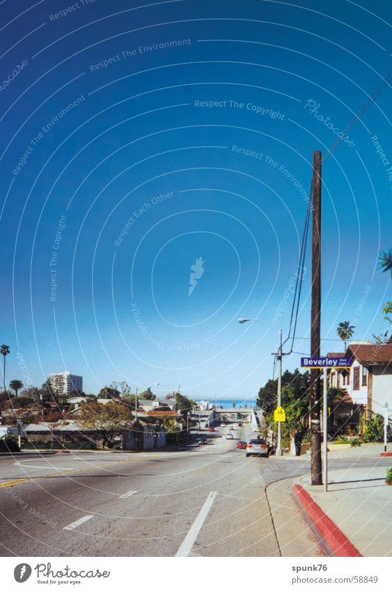 Ocean Park Blvd. Los Angeles Bürgersteig USA Straße Himmel