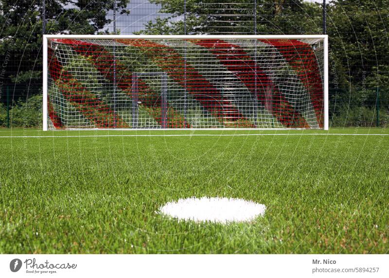 Das Runde muss in das Eckige I Elfmeter Fußball Sport Ballsport Fußballplatz Freizeit & Hobby grün Sportplatz Fußballtor Spielfeld elfmeterpunkt