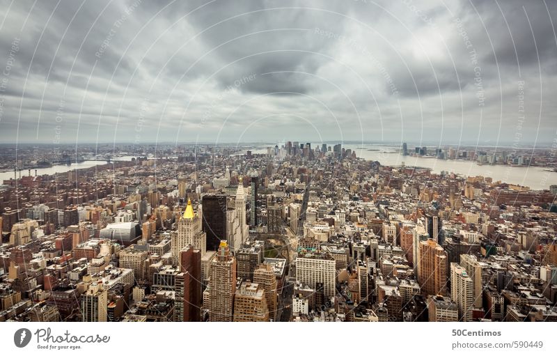 Vogelpanorama Manhattan New York Lifestyle Ferien & Urlaub & Reisen Städtereise schlechtes Wetter Unwetter Wind Sturm Stadt Hafenstadt Stadtzentrum