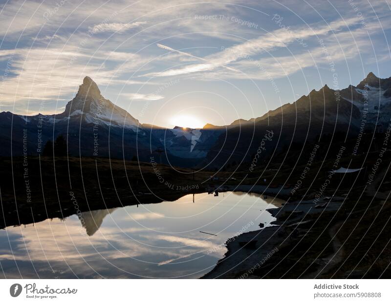 DJI_0021.jpg Dröhnen Matterhorn Sonnenuntergang Herbst Zermatt Schweiz Berge u. Gebirge Reflexion & Spiegelung See Gelassenheit majestätisch malerisch