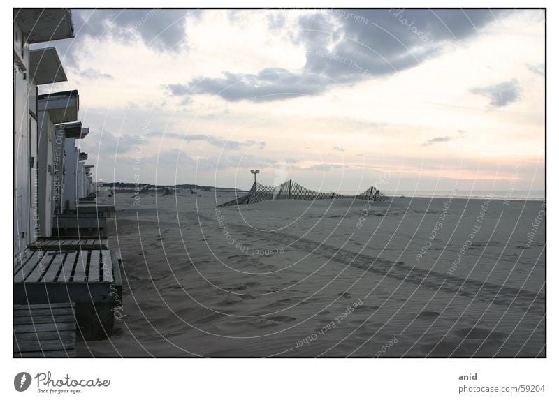 |___  la plage ___ Strand Frankreich Calais Meer Sonnenuntergang Ärmelkanal Dover England Sand Hütte strandhütte Nordsee