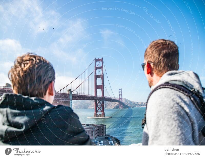 ein hingucker gemeinsam Zusammensein Kindheit Vater und Sohn Amerika Ferien & Urlaub & Reisen Himmel San Francisco USA fantastisch außergewöhnlich