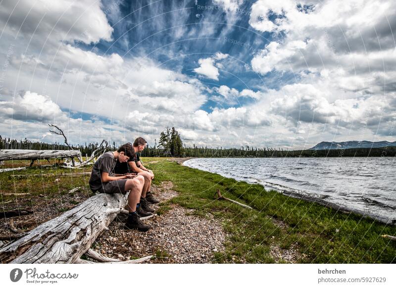 lassegeschichten Wildnis USA Amerika Yellowstone Nationalpark Wyoming Landschaft Himmel Ferien & Urlaub & Reisen weite Ferne Fernweh Natur Abenteuer Farbfoto