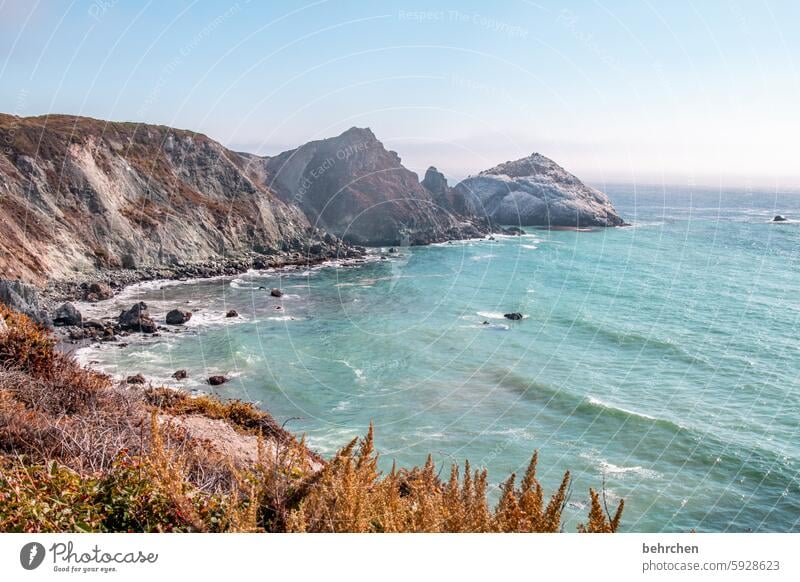 unterwegs in kalifornien Kalifornien Big Sur Ferne Ferien & Urlaub & Reisen Amerika USA Küste Meer außergewöhnlich fantastisch Wellen Himmel Wasser Landschaft