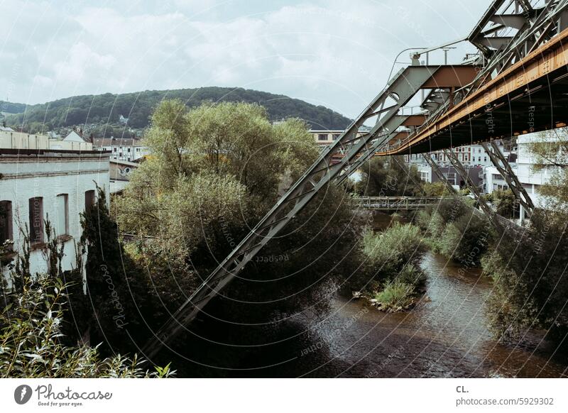 ut / nur schweben ist schöner / wuppertal Wuppertal Fluss Schwebebahn Architektur Landschaft Wasser Wuppertaler Schwebebahn