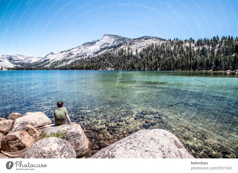 lassegeschichten stille See USA Amerika Kalifornien Yosemite NP yosemite reisen Landschaft Berge u. Gebirge Himmel Felsen Ferien & Urlaub & Reisen Natur Kind