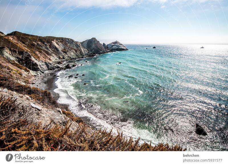 WELLness Strand Landschaft Wasser Himmel Wellen fantastisch außergewöhnlich Meer Küste USA Amerika Ferien & Urlaub & Reisen Ferne Freiheit Big Sur Kalifornien