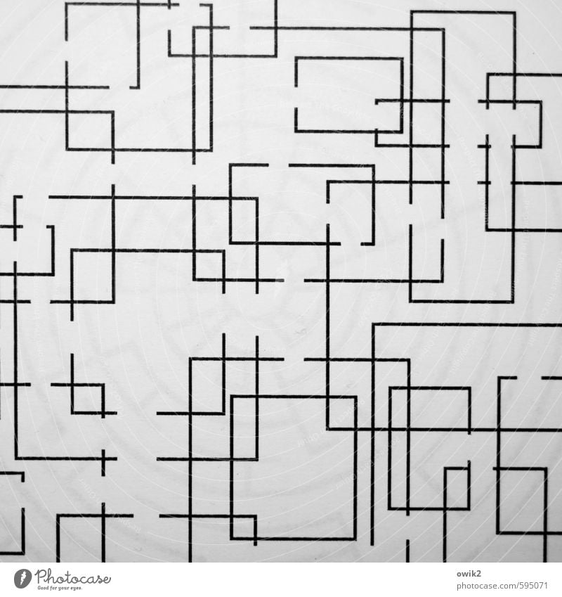 Strategiespiel Schilder & Markierungen eckig einfach verrückt grau schwarz weiß Labyrinth Irritation Linie Schwarzweißfoto Rätsel unklar übersichtlich