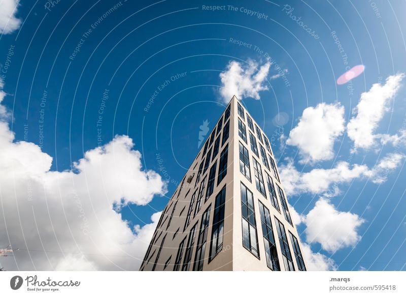 Oben elegant Stil Wirtschaft Baustelle Business Himmel Wolken Sommer Schönes Wetter Gebäude Architektur Hochhaus Bankgebäude hoch oben schön Stadt Design Erfolg