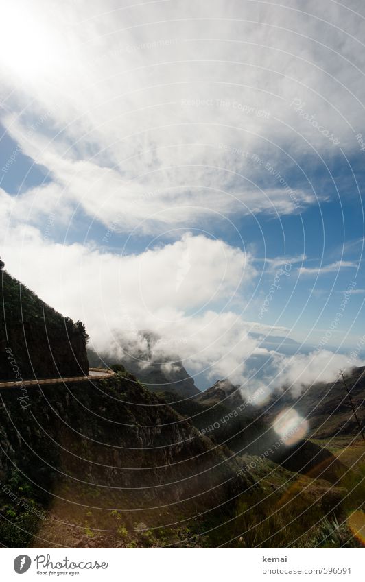 Erstes 2014 | Höhenluft Berge u. Gebirge wandern Teneriffa Umwelt Natur Landschaft Himmel Wolken Sonne Sonnenlicht Sommer Schönes Wetter Wärme Hügel Felsen Meer